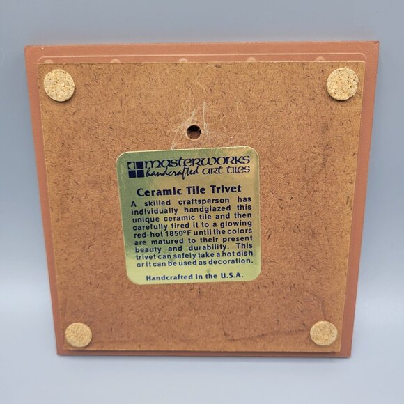 Vintage Kokopelli Ceramic Tile Trivet Wall Hanging Flute Dancer Handcrafted USA - Picture 7 of 8